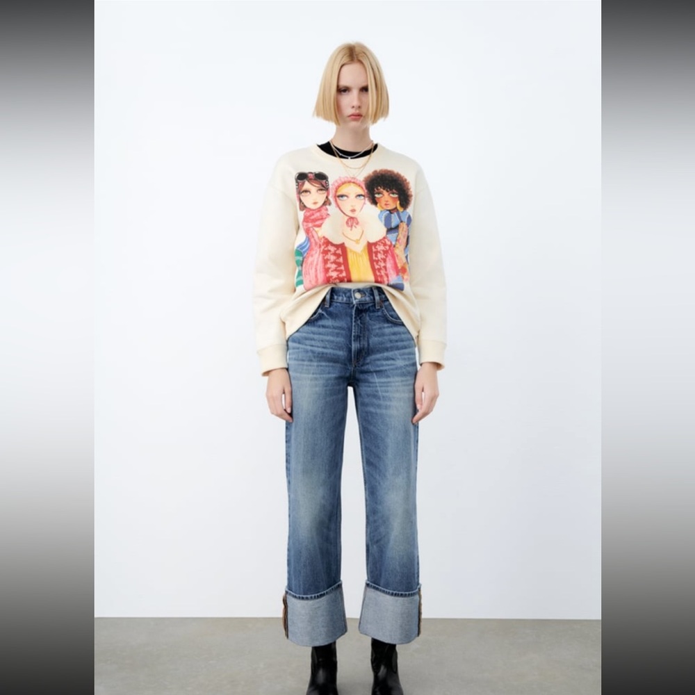 ZARA print sweatshirt; Size L